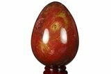 Colorful, Polished Petrified Wood Egg - Triassic #133937-1